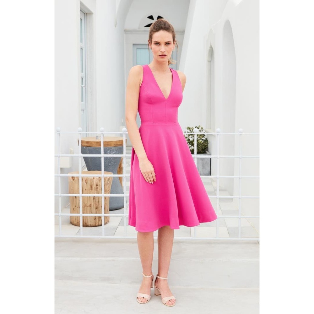 Dress the Population Catalina Fit & Flare Cocktail Dress Pink Medium‎